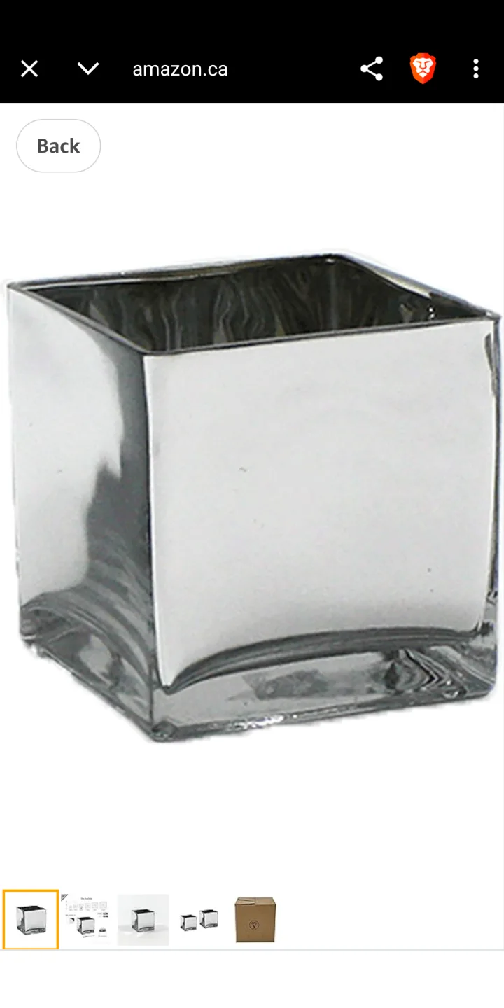 Glass Silver Mirror Vase / Jars + Candles image indicator(2)