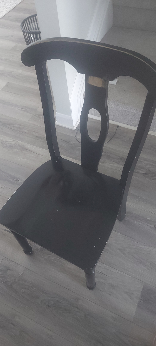 Round Black Dining Table and Four Chairs - photo 2