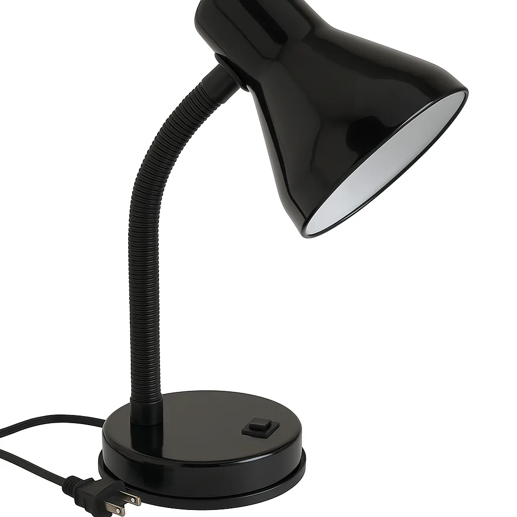 Black Desk Lamp with Flexible Gooseneck image indicator(4)