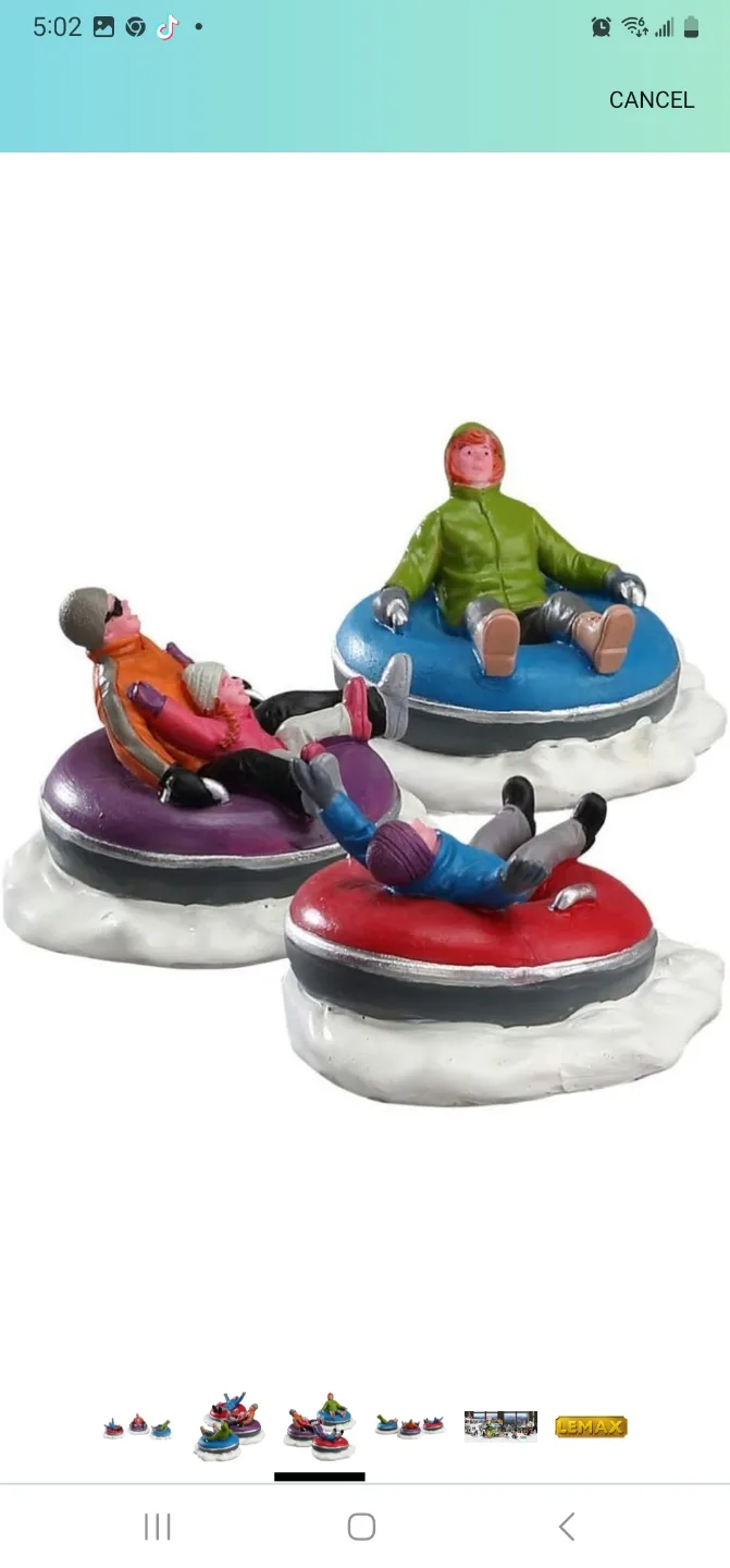 Set of 3 Snow Tubing Village Figures thumbnail
