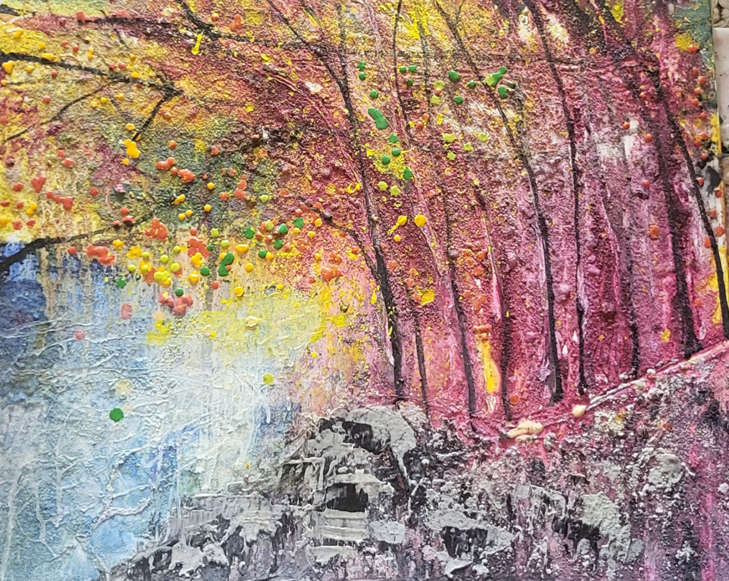 Original Autumnal Forest Acrylic Painting