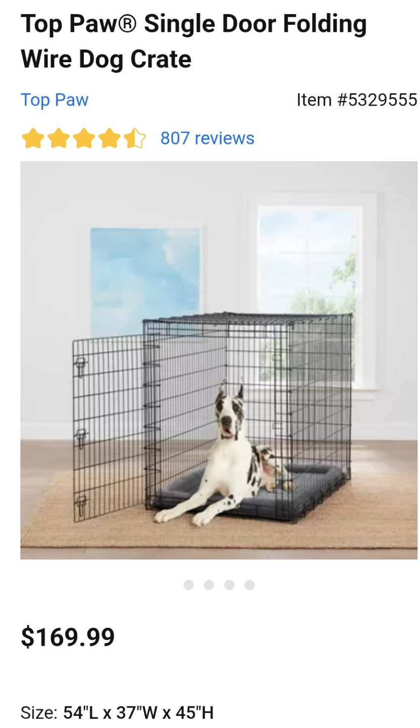 Top Paw Single Door Folding Wire Dog Crate