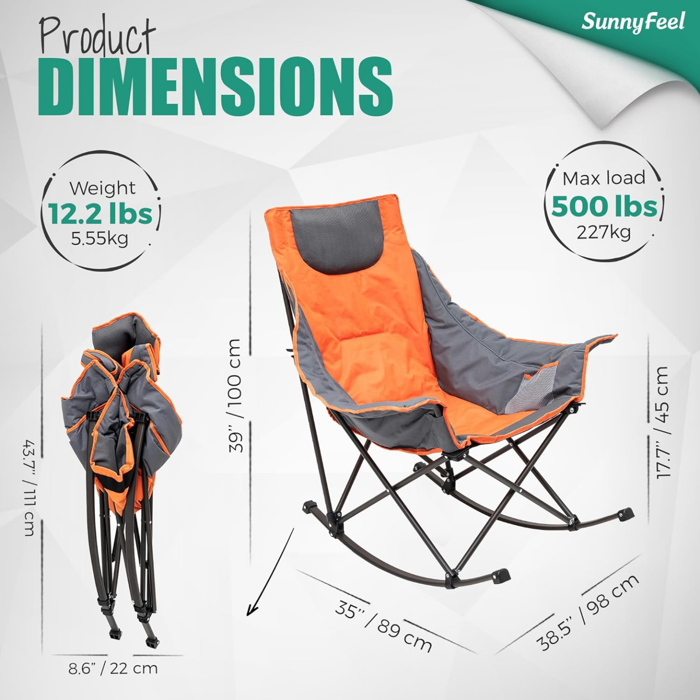 Sunnyfeel Oversized Rocking Camping Chair - photo 2