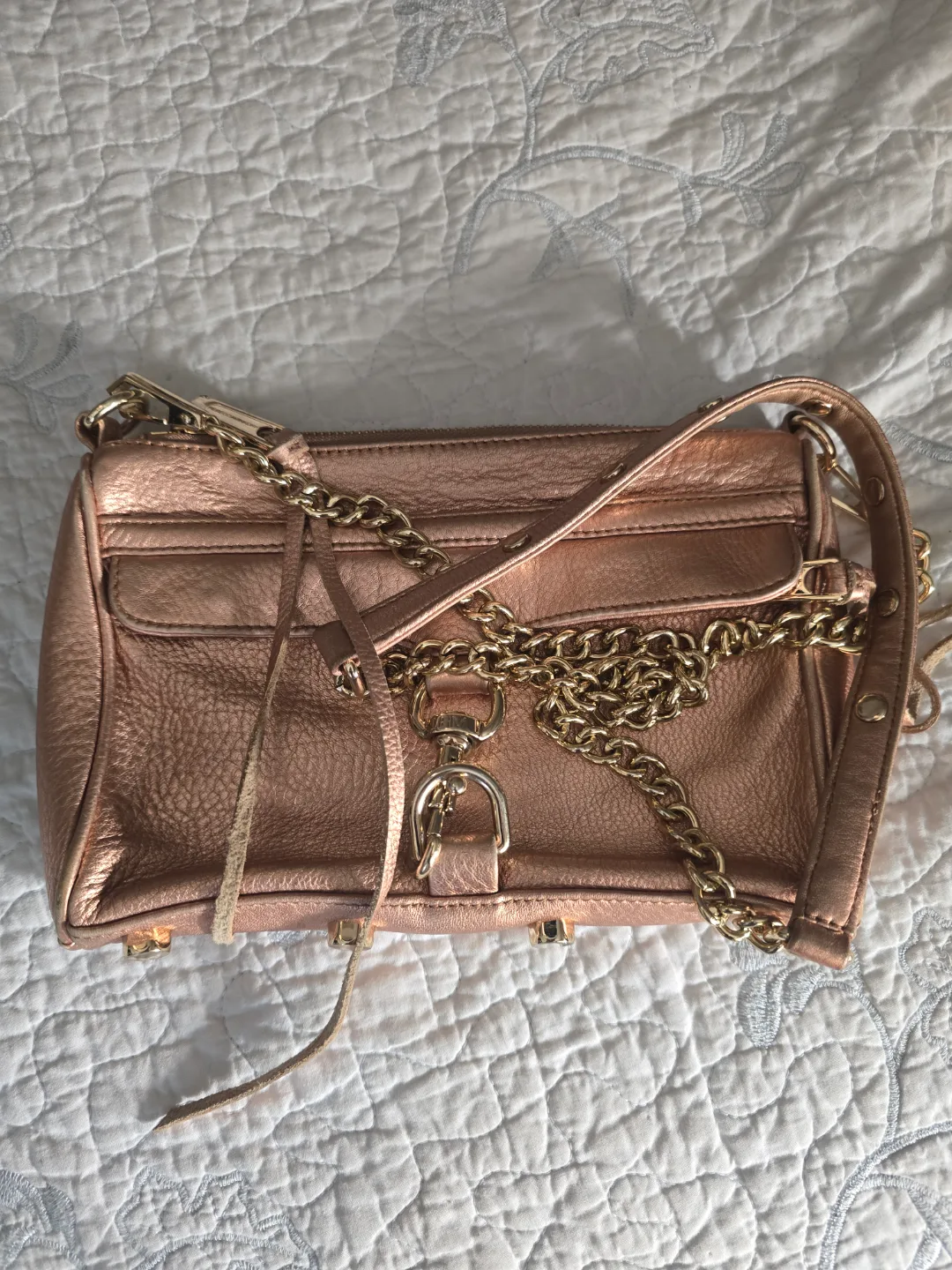 Rose Gold Rebecca Minkoff Mini MAC Crossbody Bag thumbnail