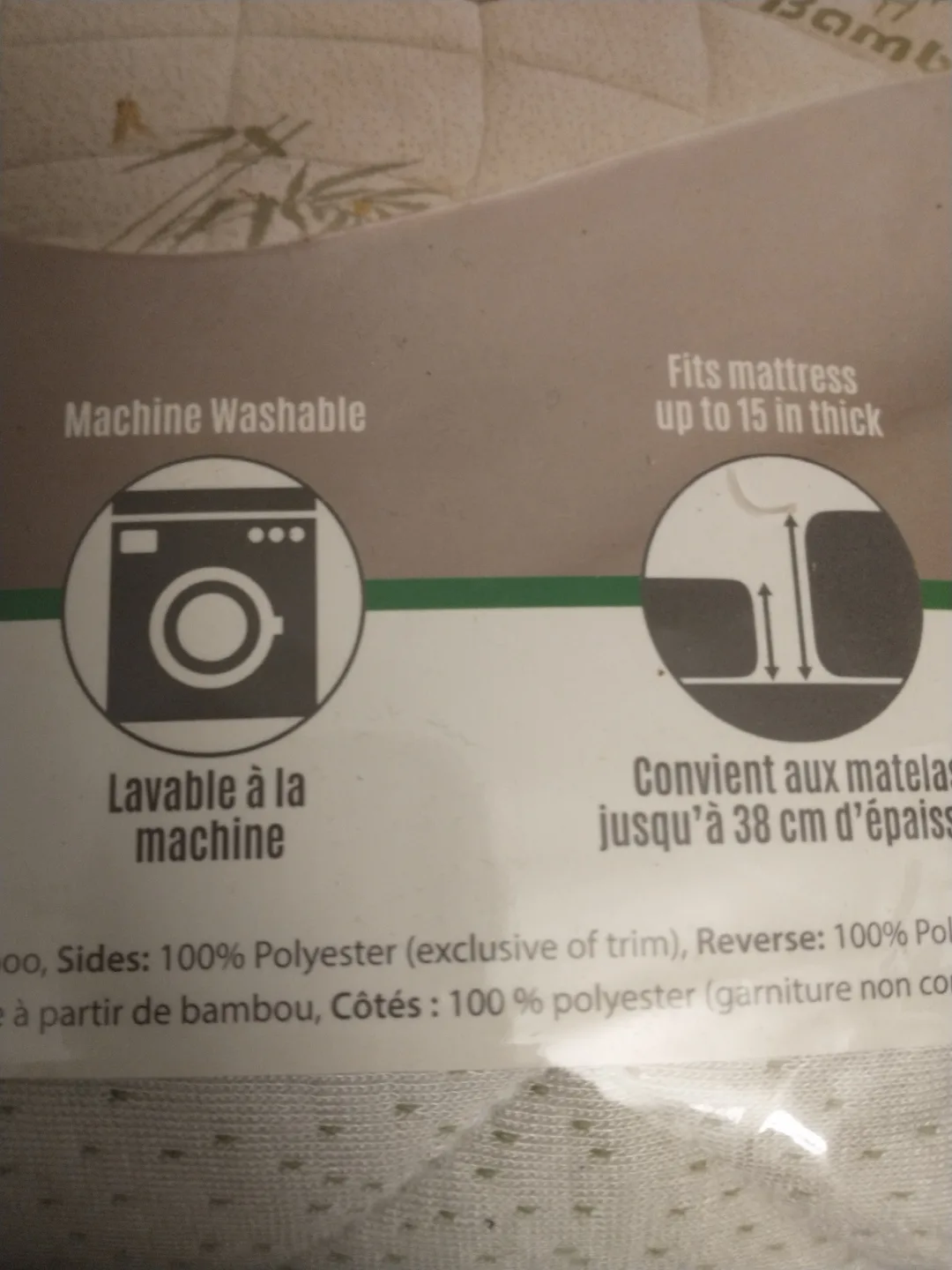 BAMBOO BLEND MATTRESS PROTECTOR, FULL OR DOUBLE SIZE image indicator(2)