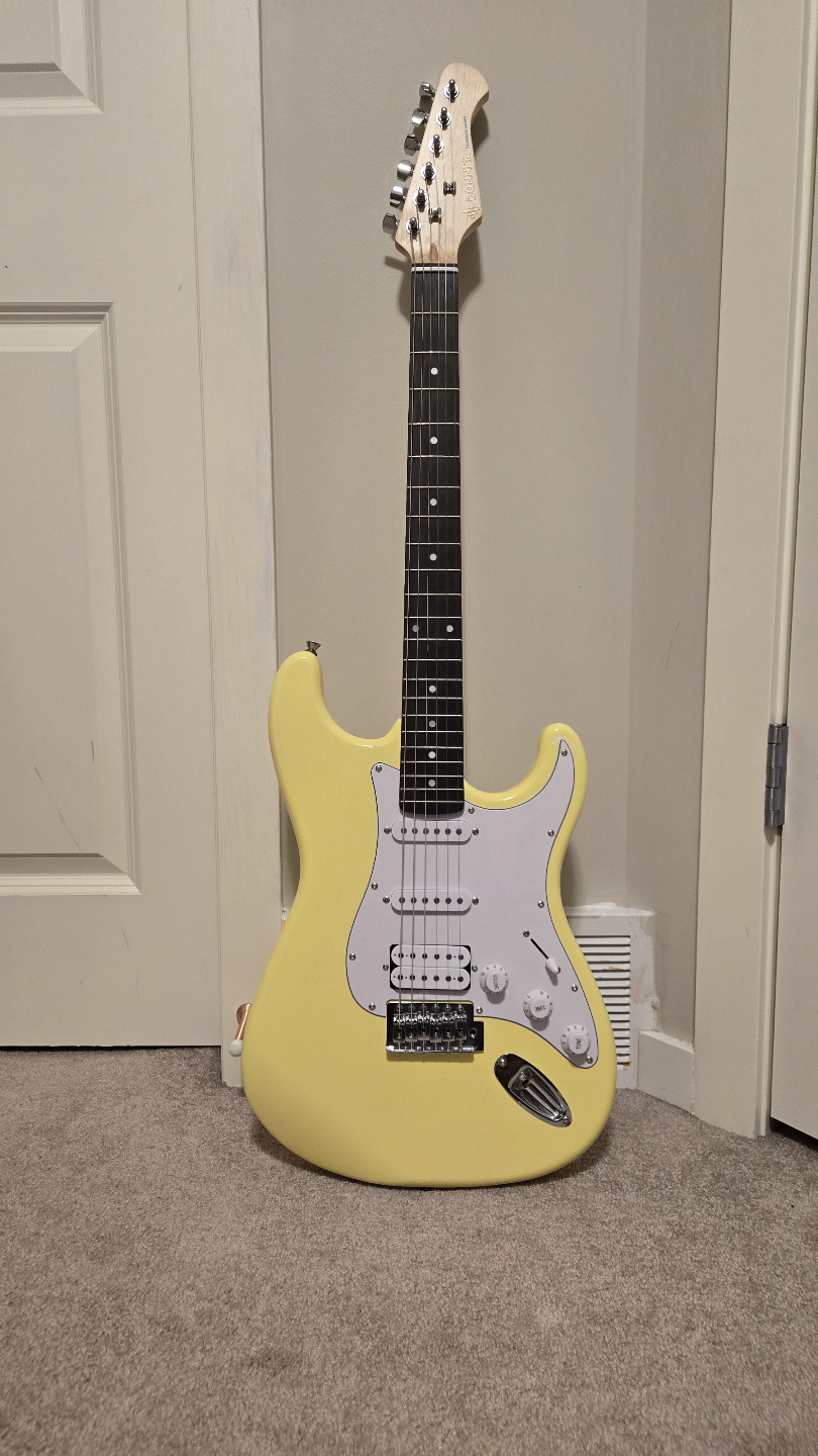 Beginner electric guitar. Stratocaster-style