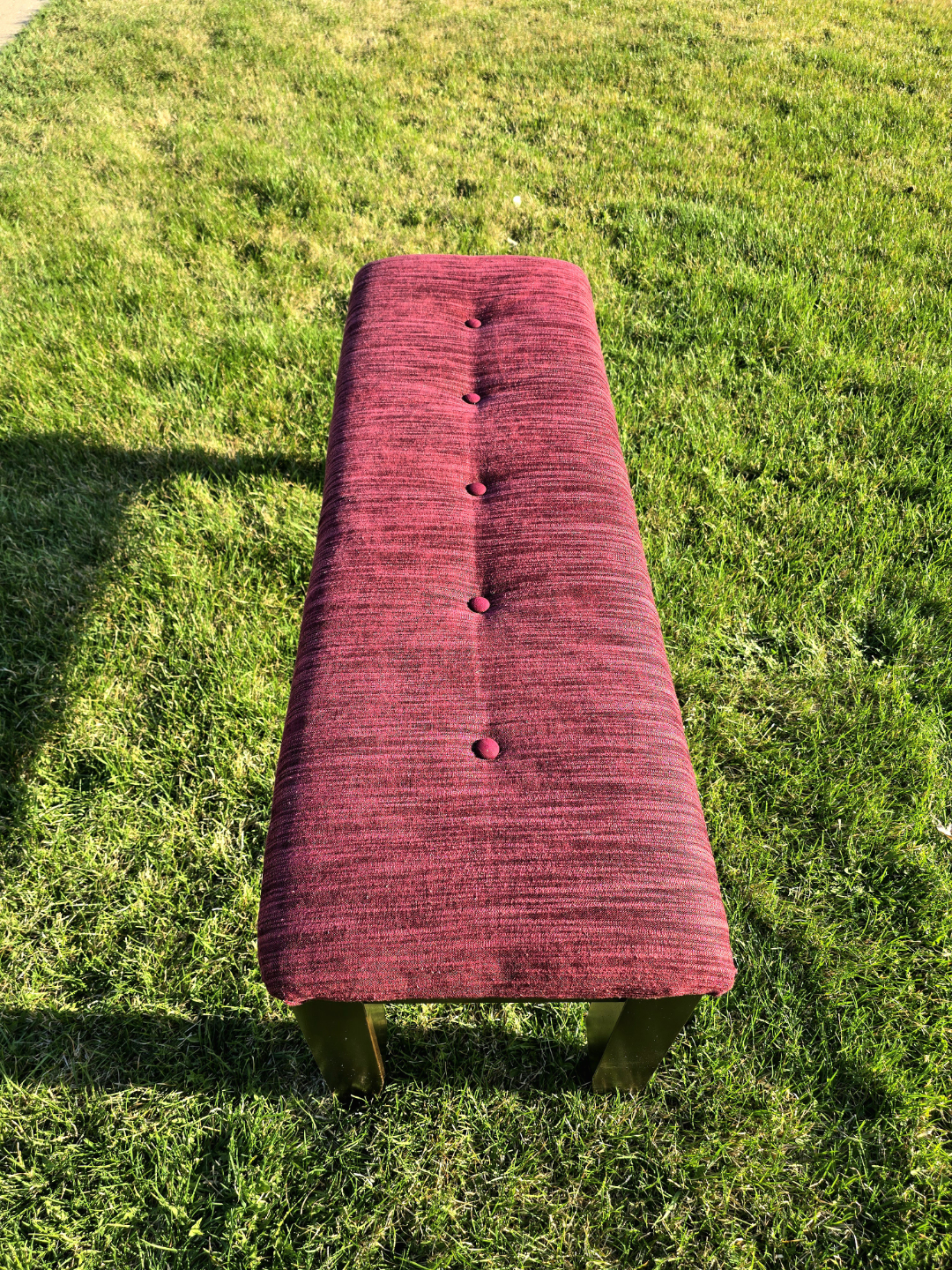 Dark Maroon Upholstered Bench