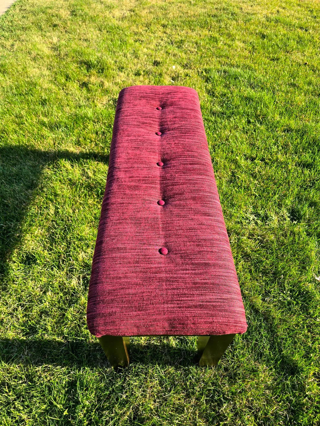 Dark Maroon Upholstered Bench thumbnail