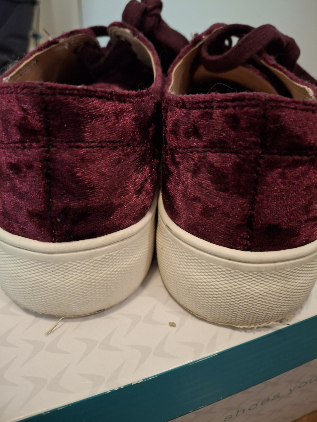 Burgundy Velvet Topshop Sneakers - photo 2