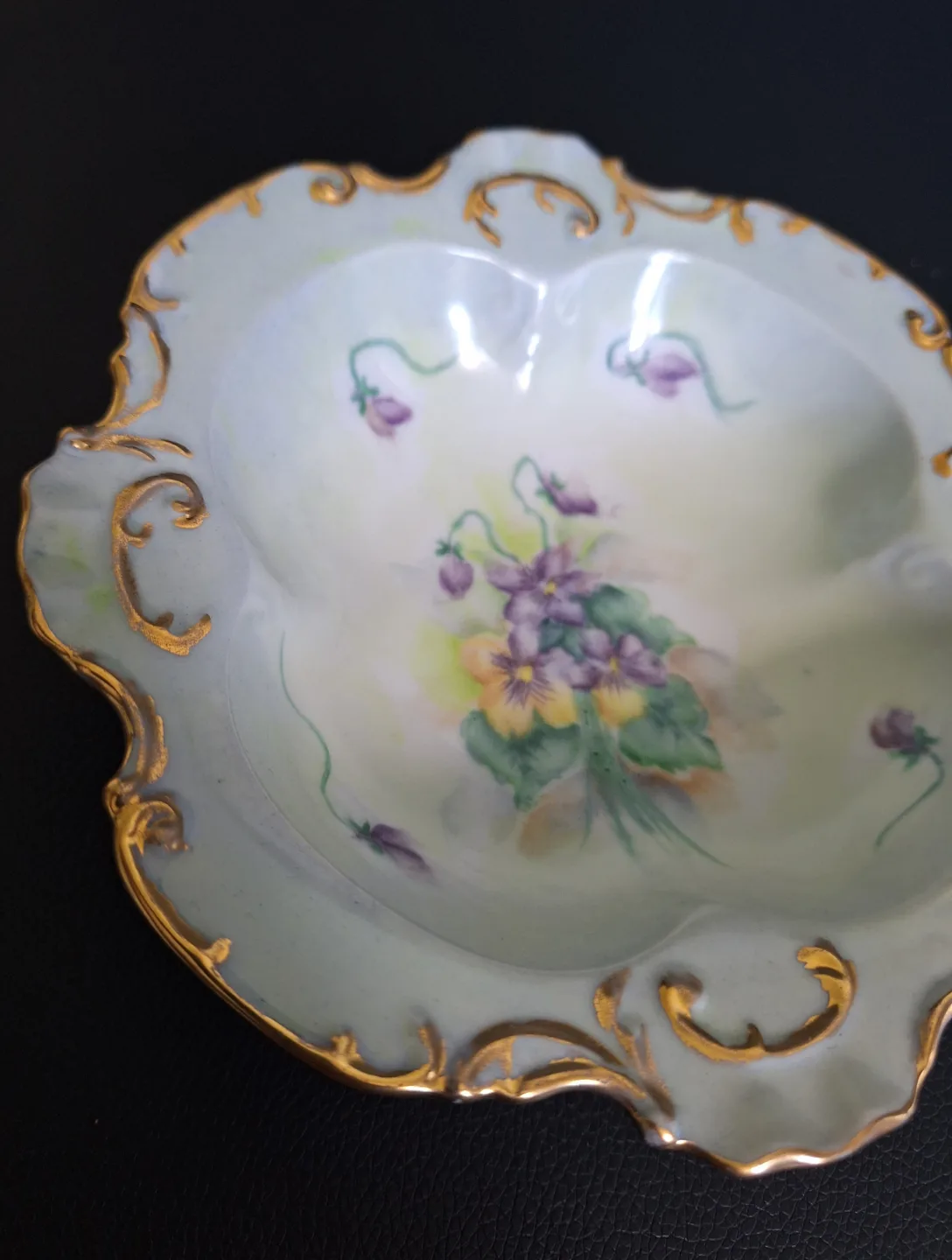 Antique N. Adams hand-painted porcelain bowl image indicator(6)