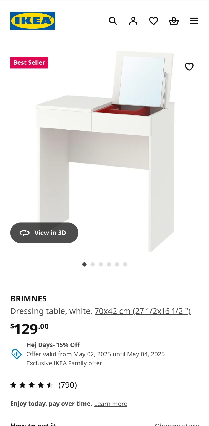 IKEA BRIMNES Dressing Table - White
