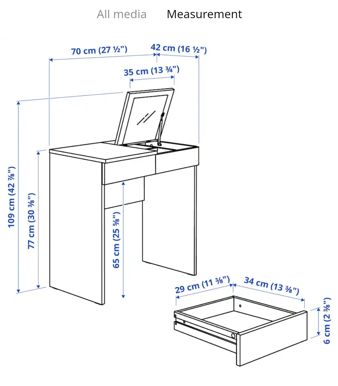 IKEA BRIMNES Dressing Table - White - photo 2