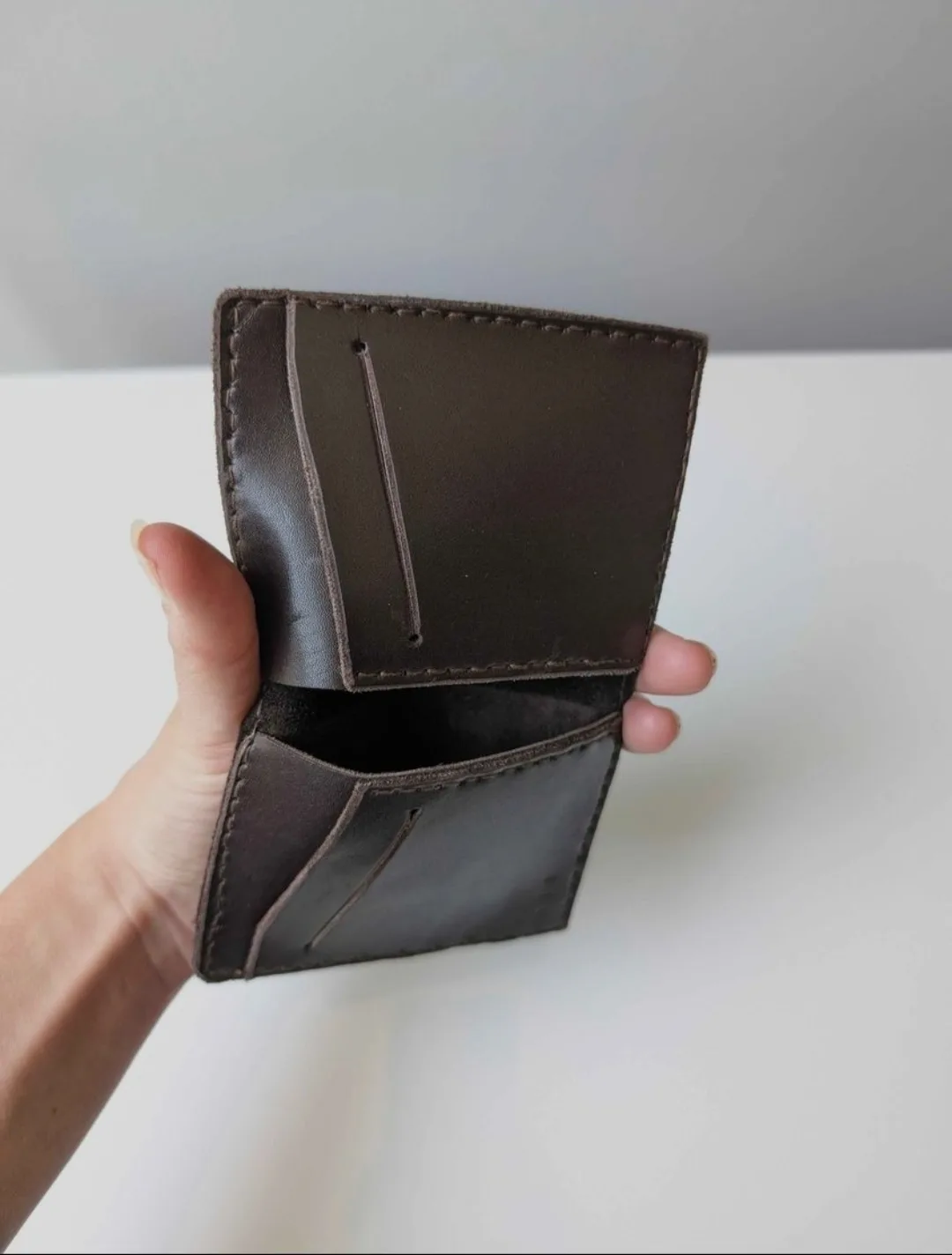 Brown Leather Minimalist Wallet / Cardholder thumbnail