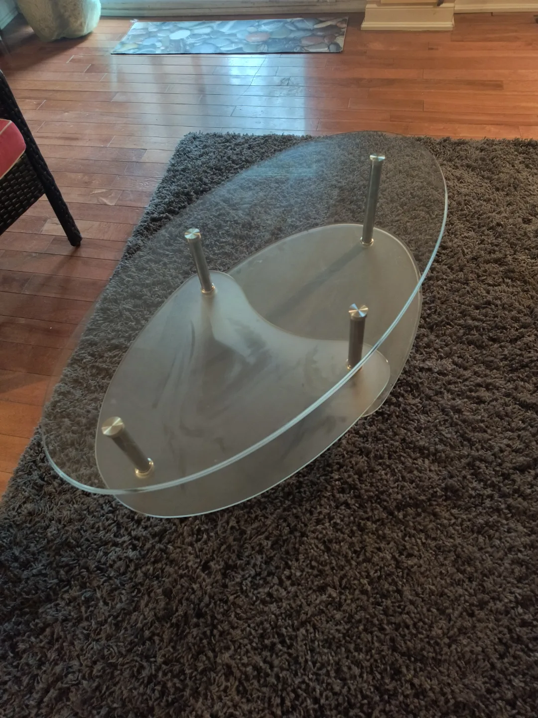 oval glass coffee table thumbnail