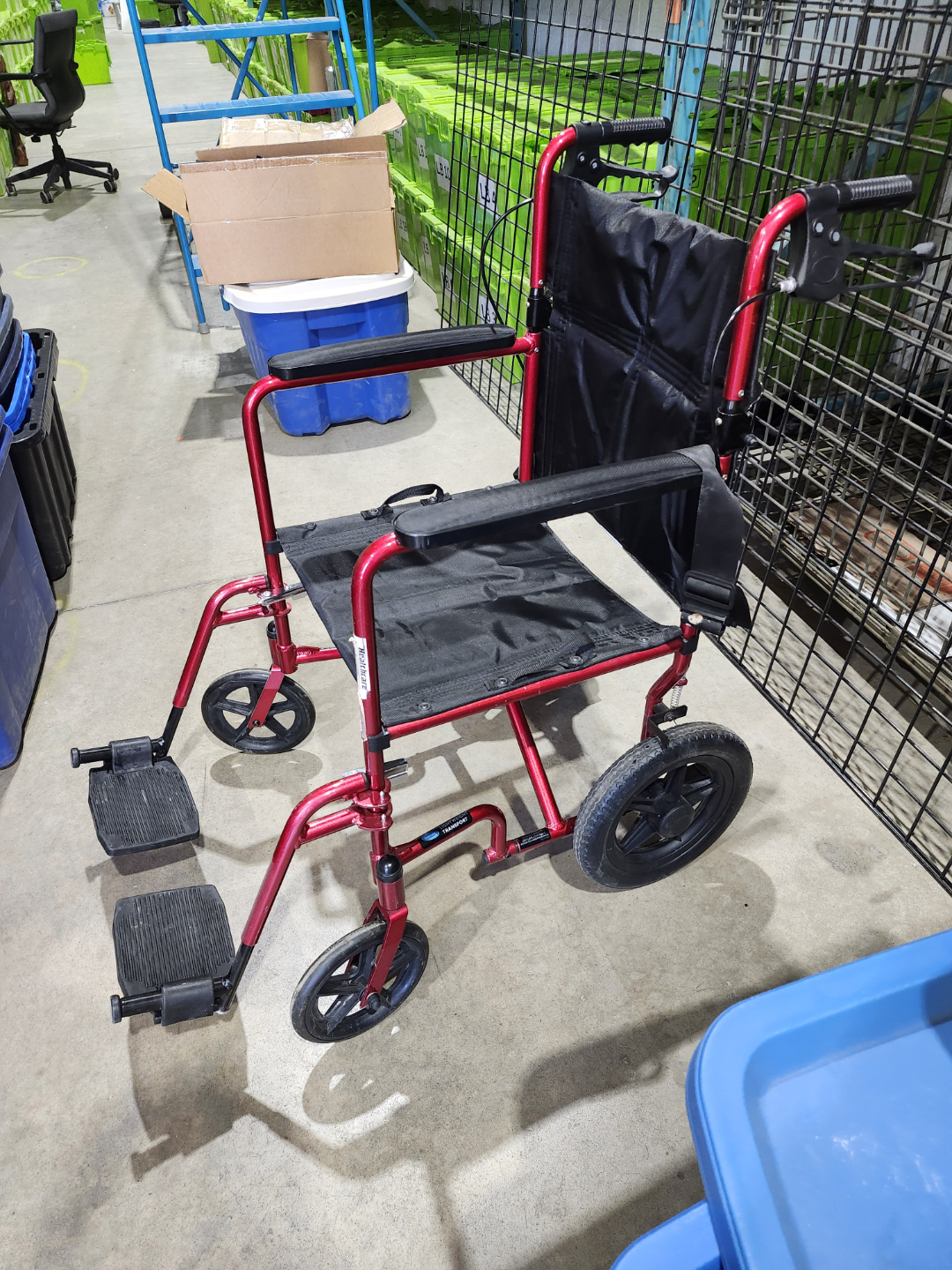 Red Lightweight Transport Wheelchair - photo 3