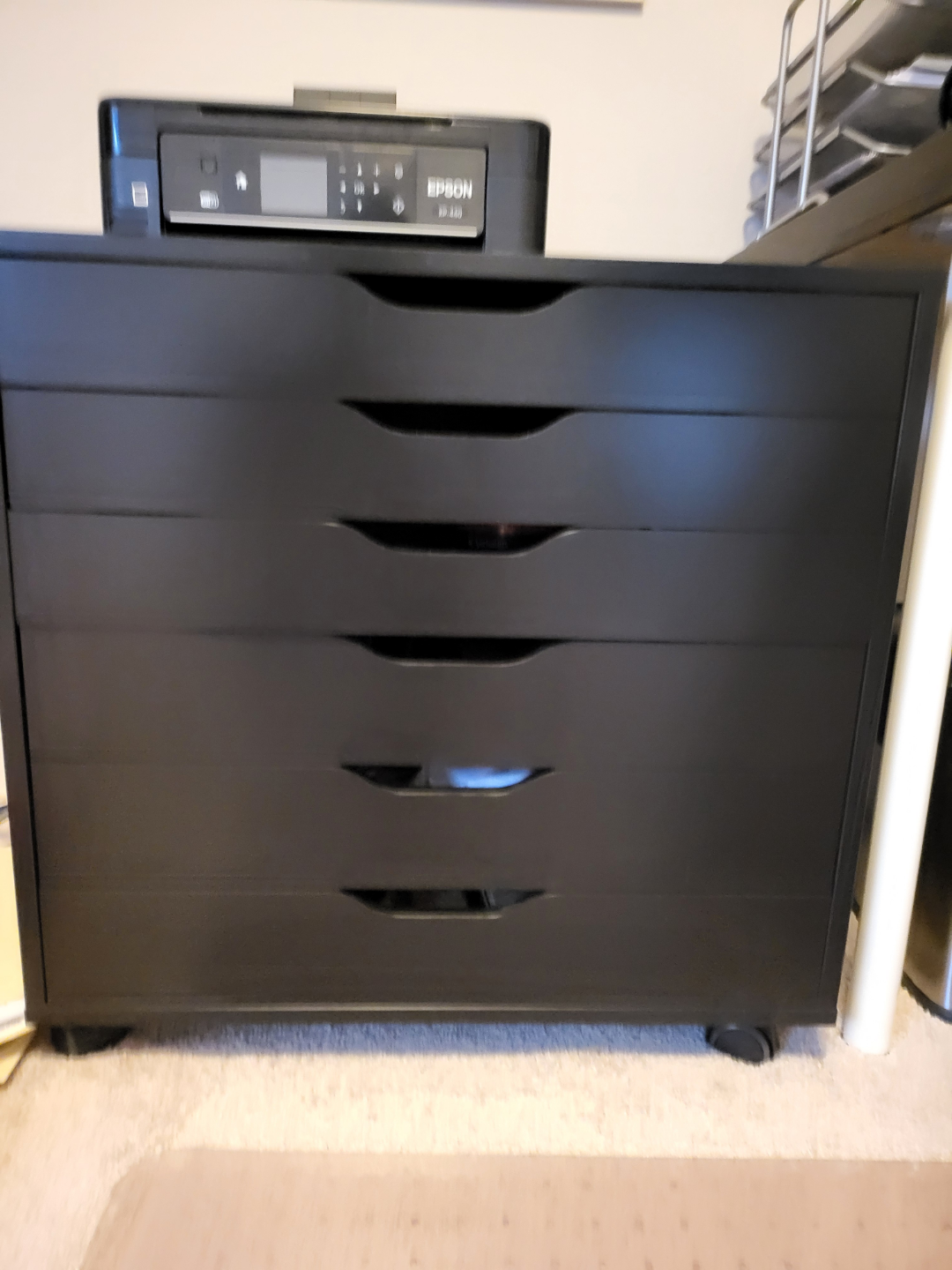 Black IKEA Alex drawer unit