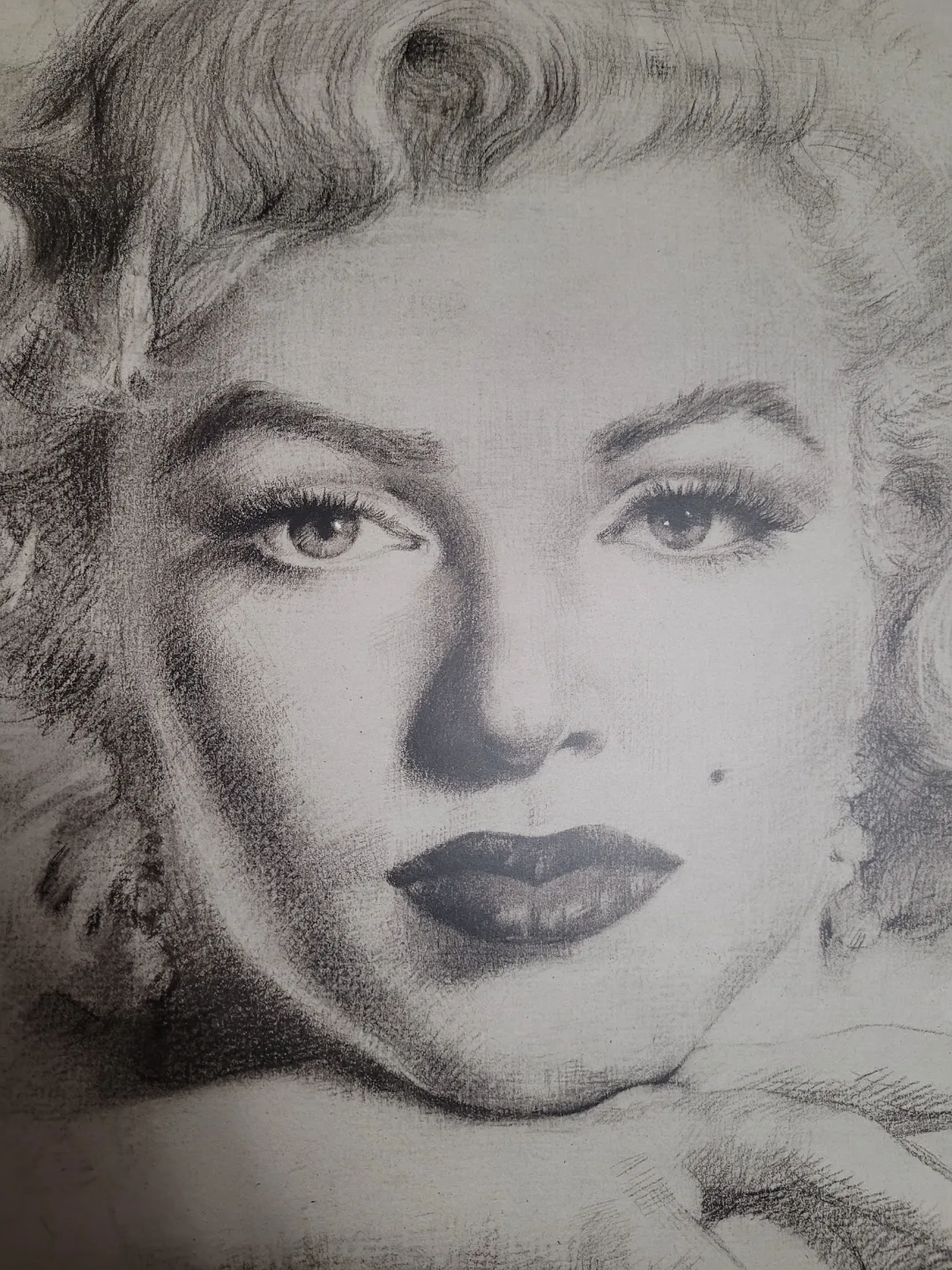 Marilyn Monroe Pencil Sketch Litho & Photo Print on wood image indicator(7)