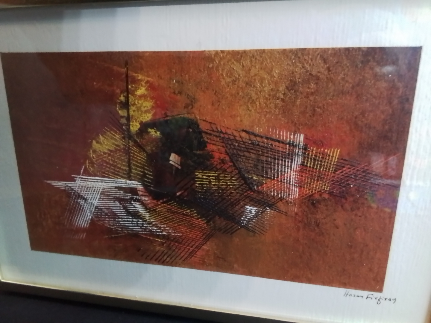 British Oil on Paper Signed Hasan Firfiray - photo 2