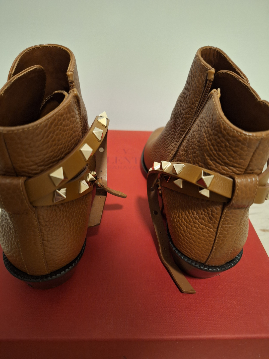 Valentino Garavani Tan Leather Ankle Boots - Size 36 - photo 2