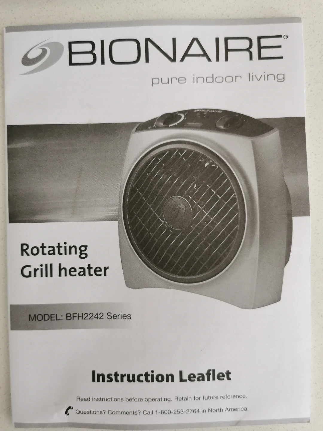 Bionaire Rotating Grill Heater - Model BFH2242M-CN - photo 4