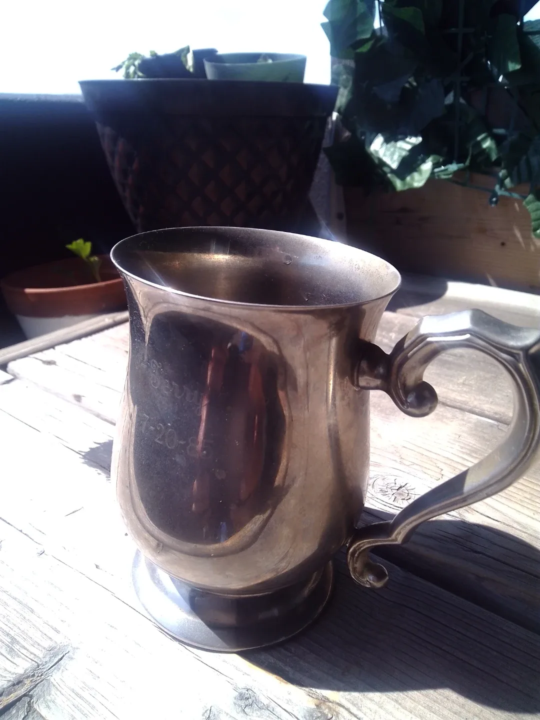 Vintage Silver-Plated brass Tankard Mug thumbnail