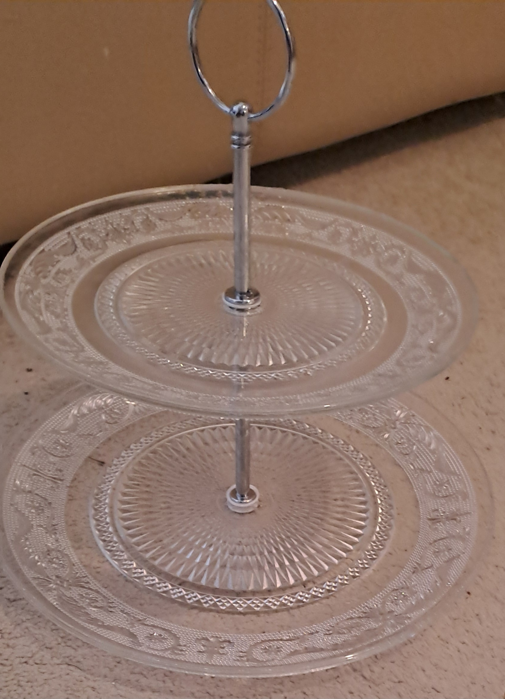 Two-Tiered Glass Cake Stand