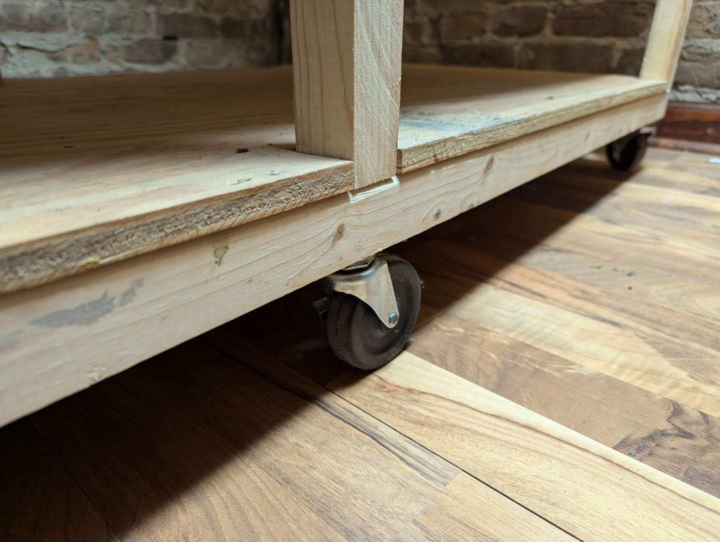 Pair of Wooden Rolling Workbenches - photo 2