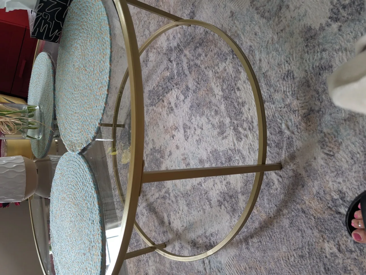 Gold Metal and Glass Coffee Table image indicator(2)