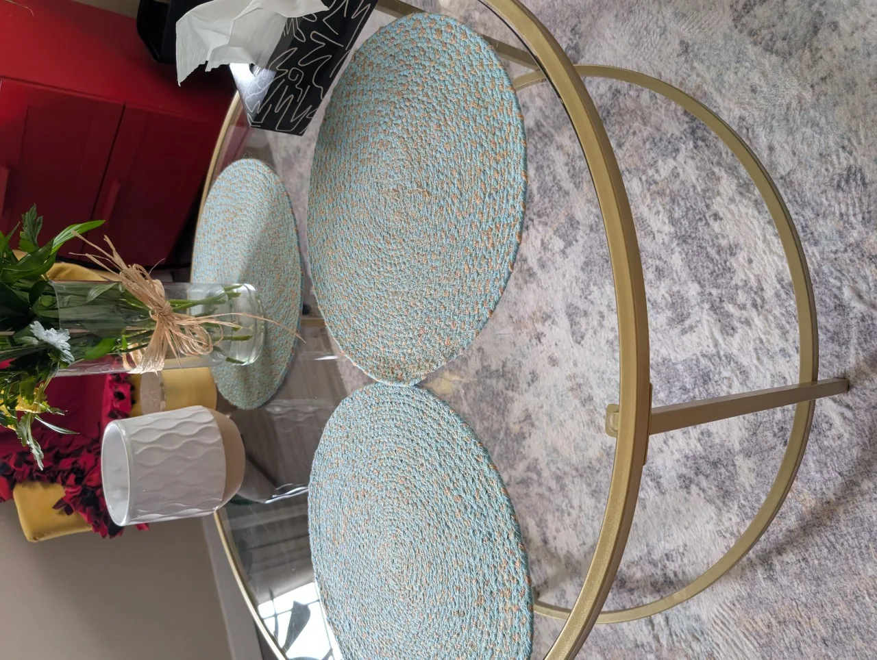 Gold Metal and Glass Coffee Table image indicator(3)