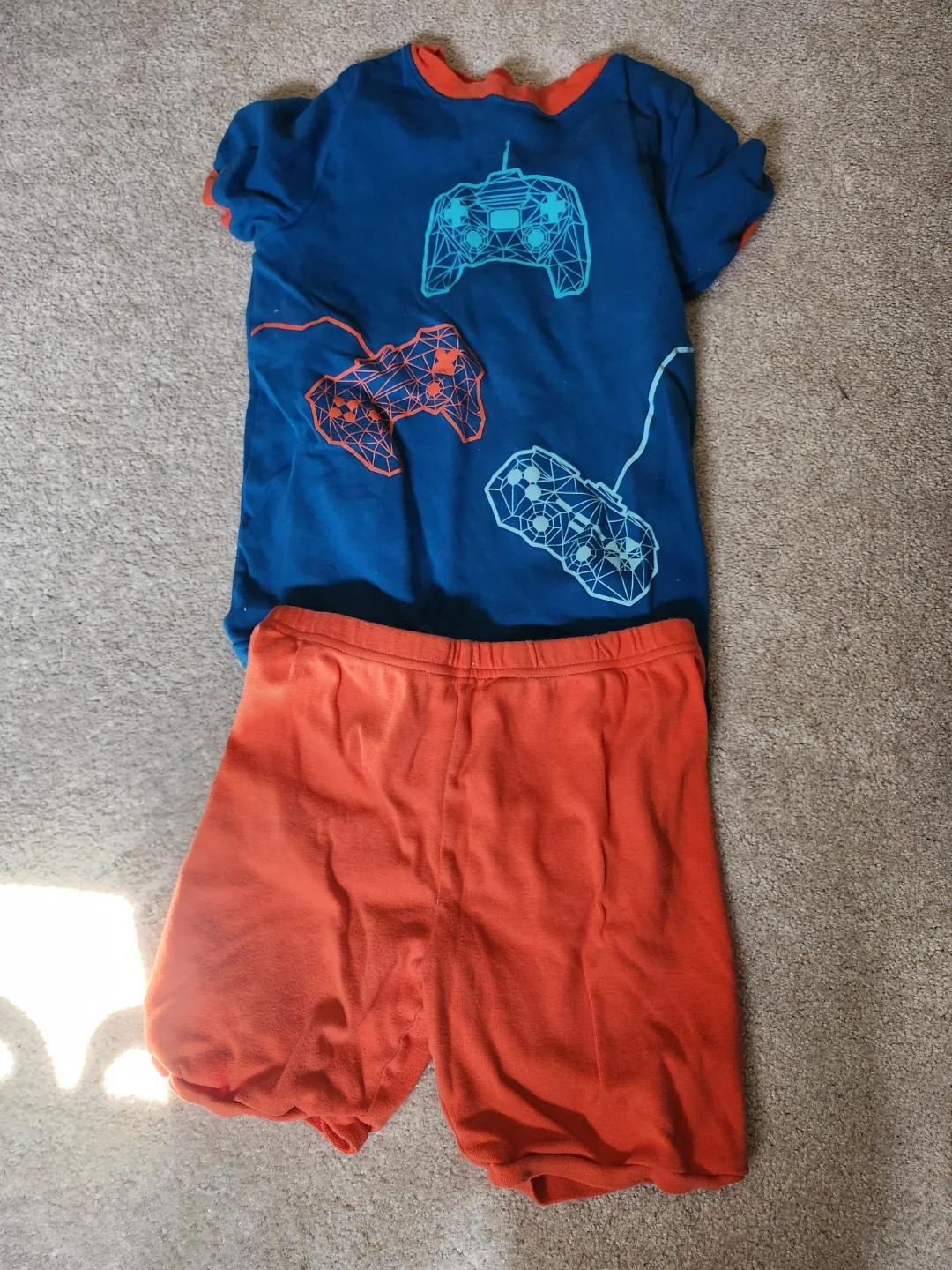 Kids' Blue and Orange Gamer Pajamas thumbnail