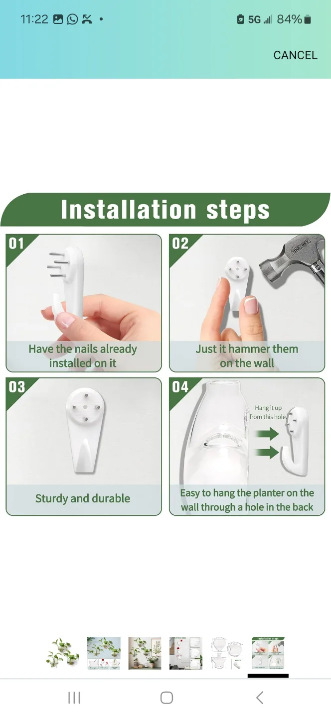 Set of 3 Glass Wall Planters - Heart, Star, and Teardrop Shapes image indicator(6)