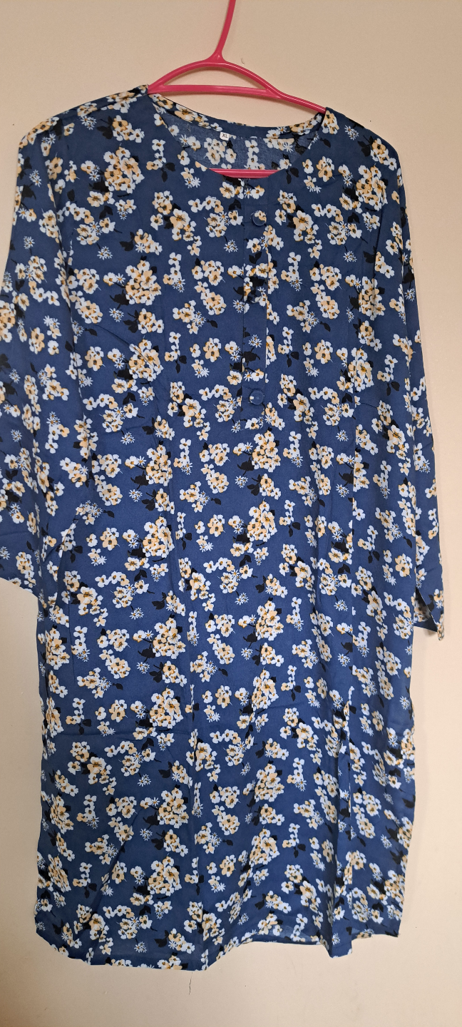 Women's Blue Floral 3/4 Sleeve Blouse - photo 2