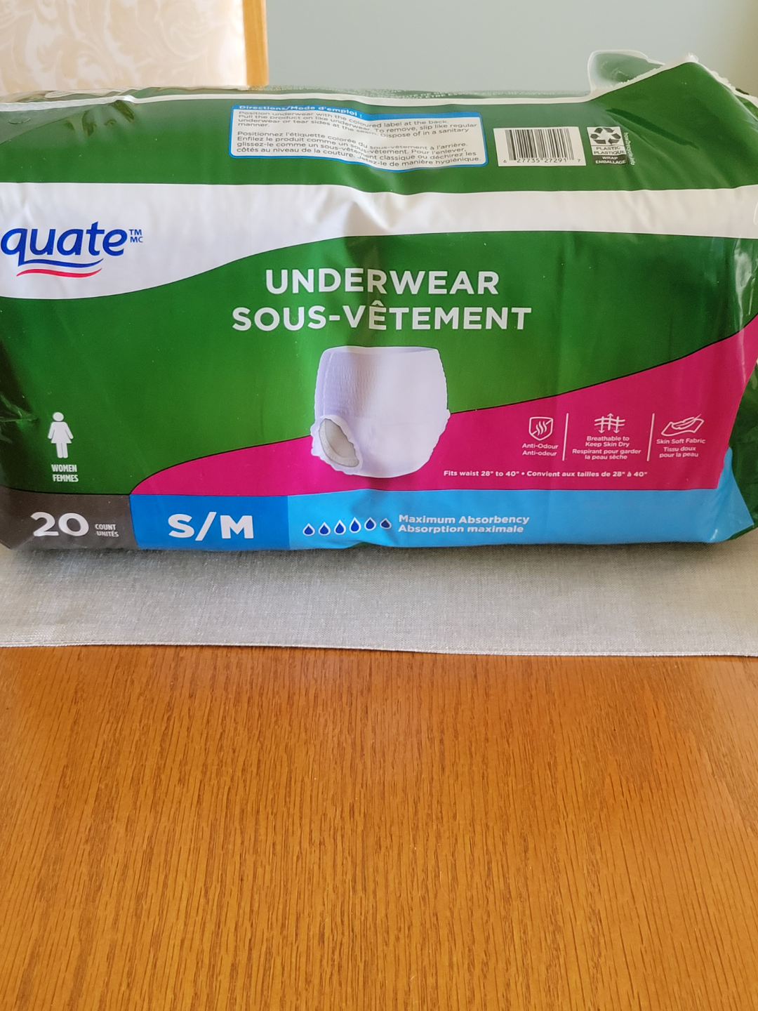 Equate Women's Underwear S/M, Maximum Absorbency, 20 Count - photo 2