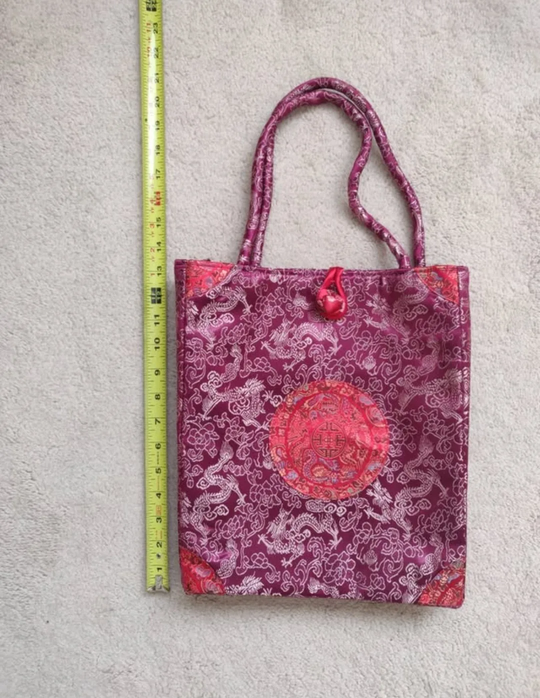 Purple Chinese Brocade Tote Bag thumbnail