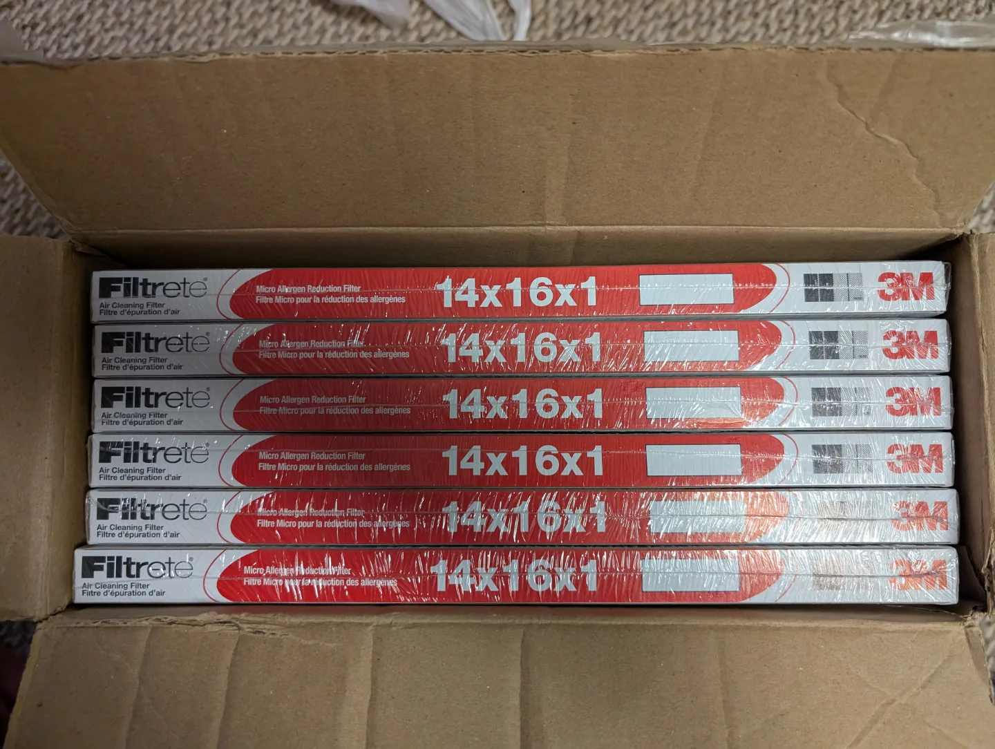 Bulk 3M Filtrete 14x16x1 Air Filters - 6 Pack thumbnail