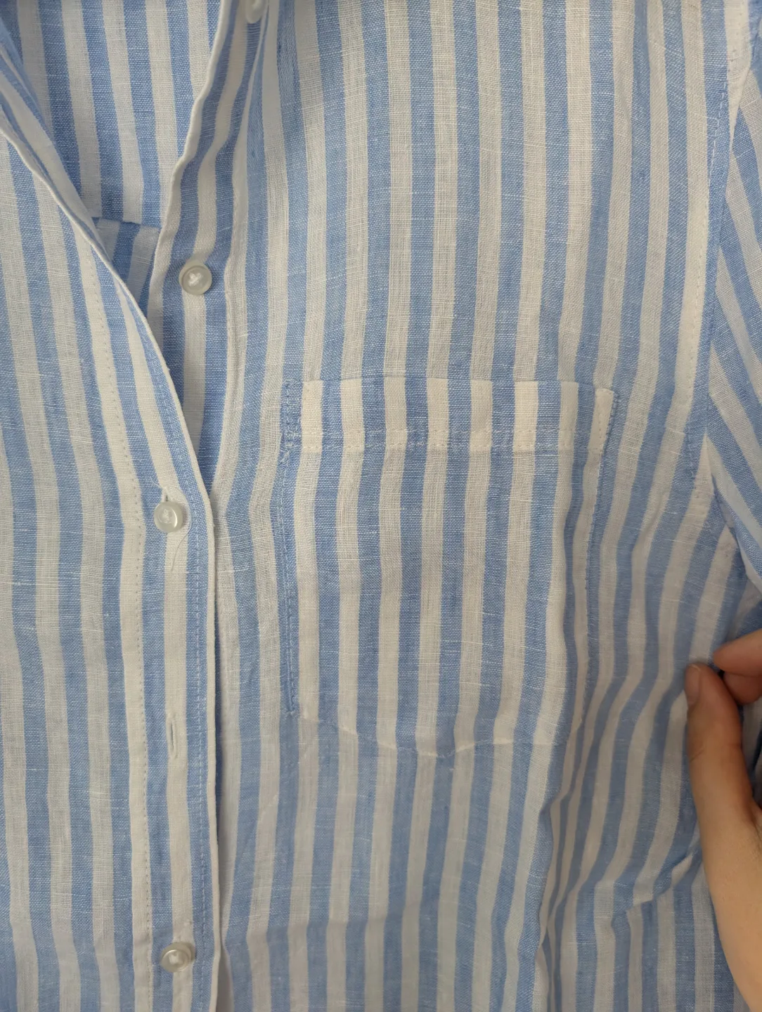 H&M Linen Striped Button-Down Shirt