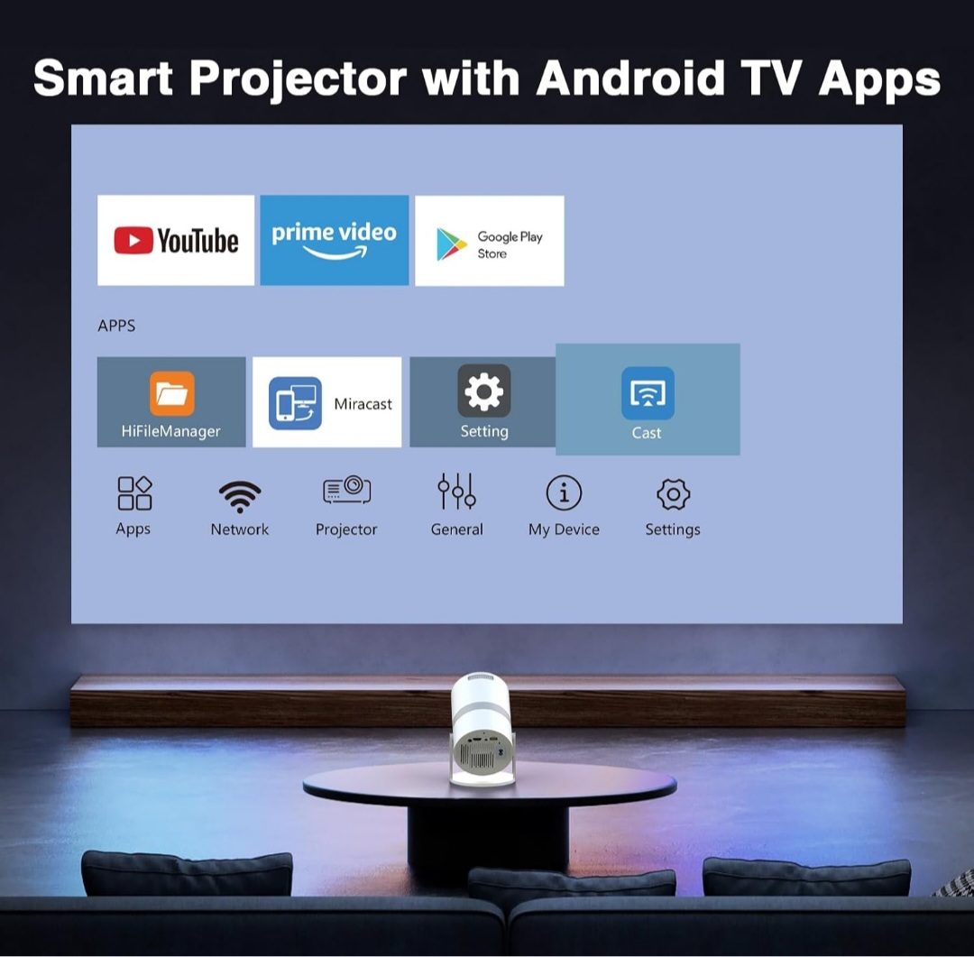 [Built-in Apps Projector 4K with WiFi 6 and Bluetooth, - photo 4