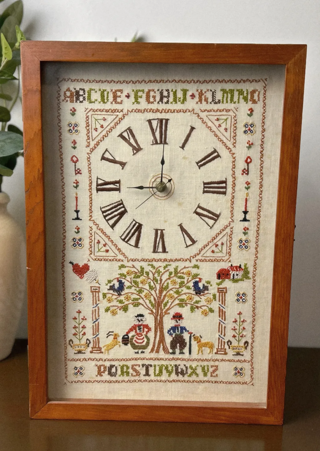 Vintage 1970 Cross-Stitch Clock thumbnail
