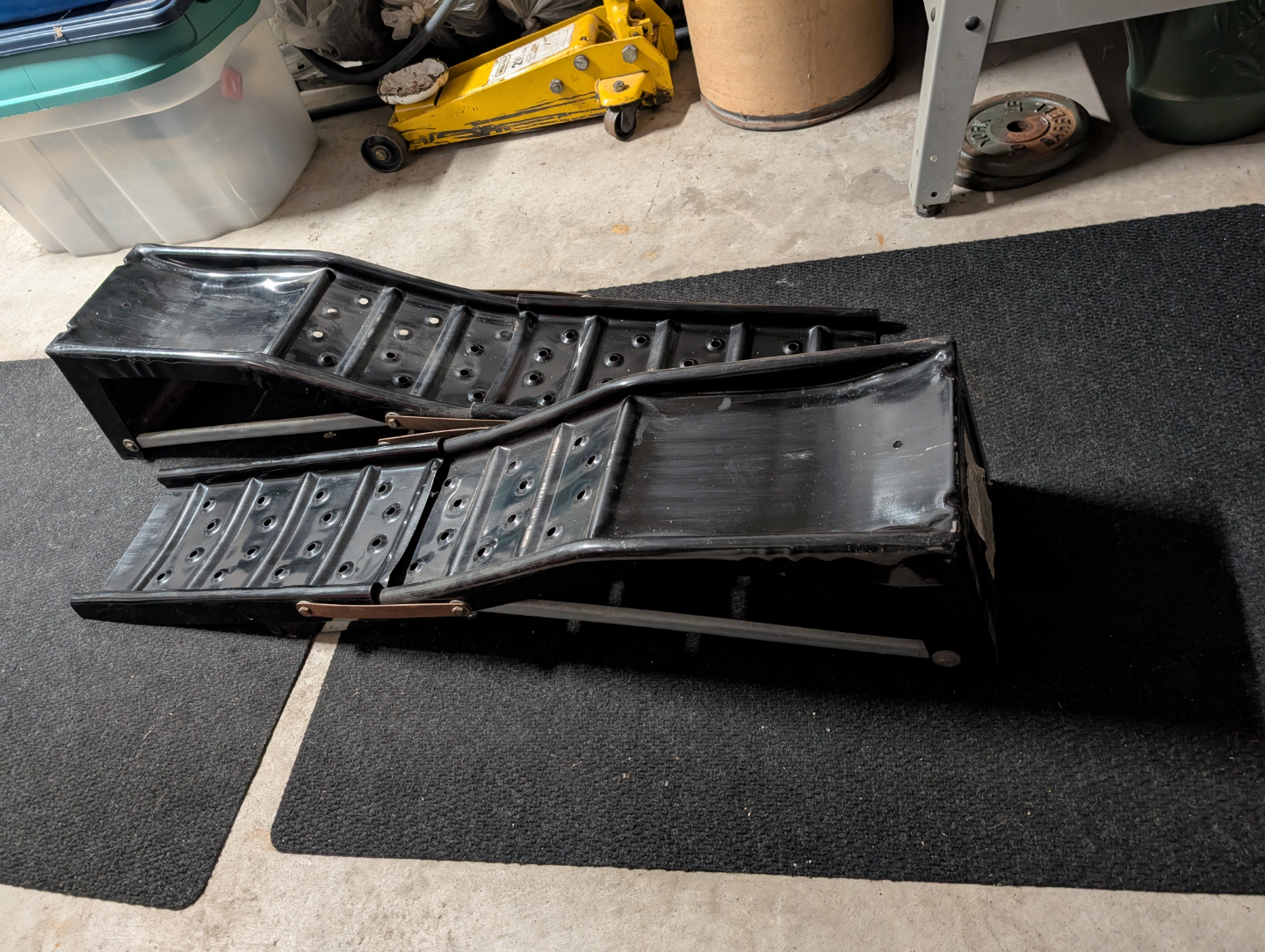 Pair of Black Metal Vehicle Ramps