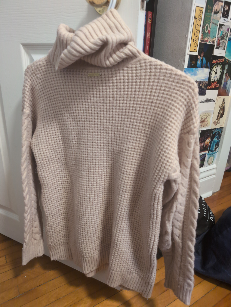 Women's Pink Turtleneck Knit Sweater - photo 2