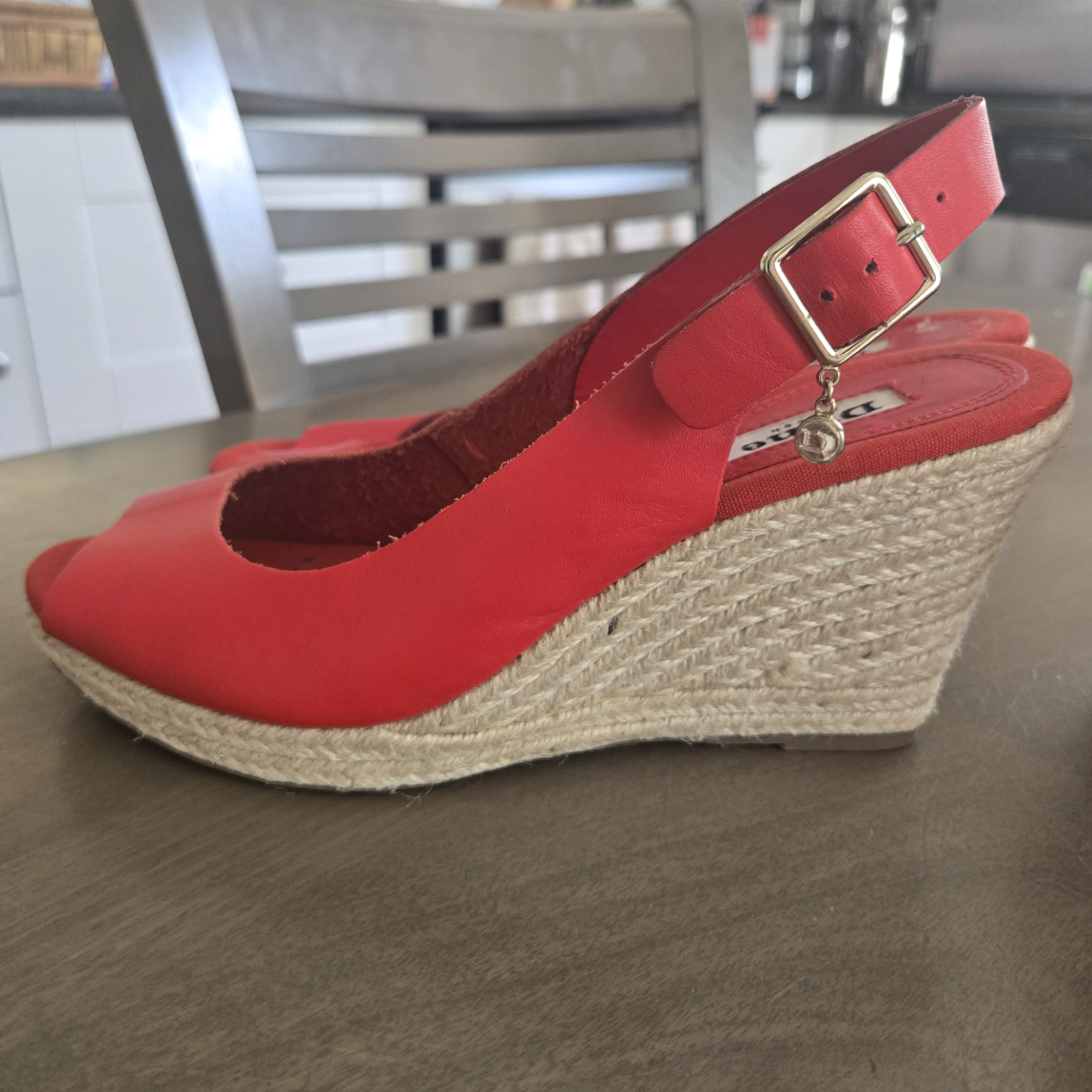 Dune London Red Wedge Heels Size 6M