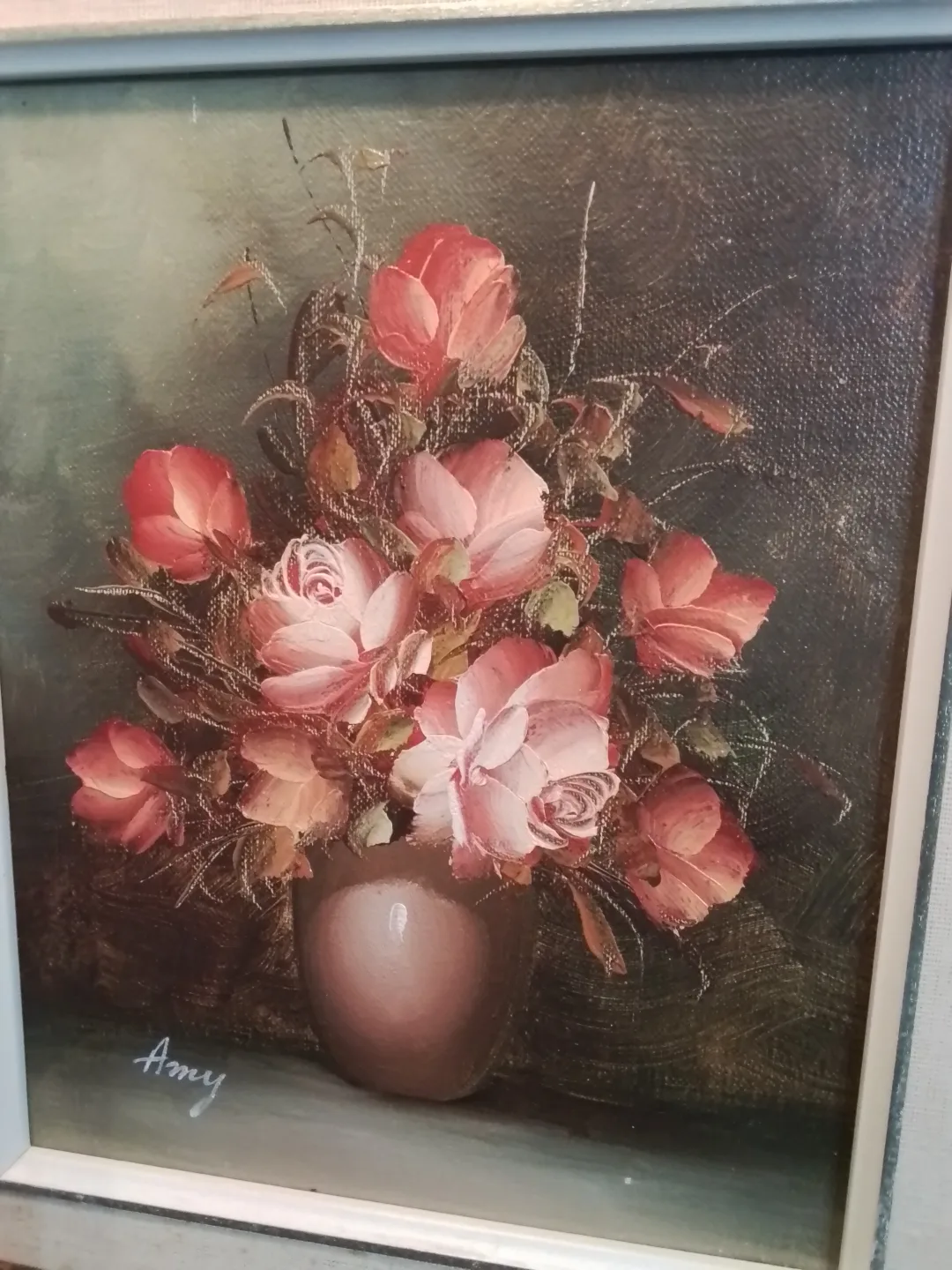Vintage Framed Floral Painting by Amy image indicator(2)