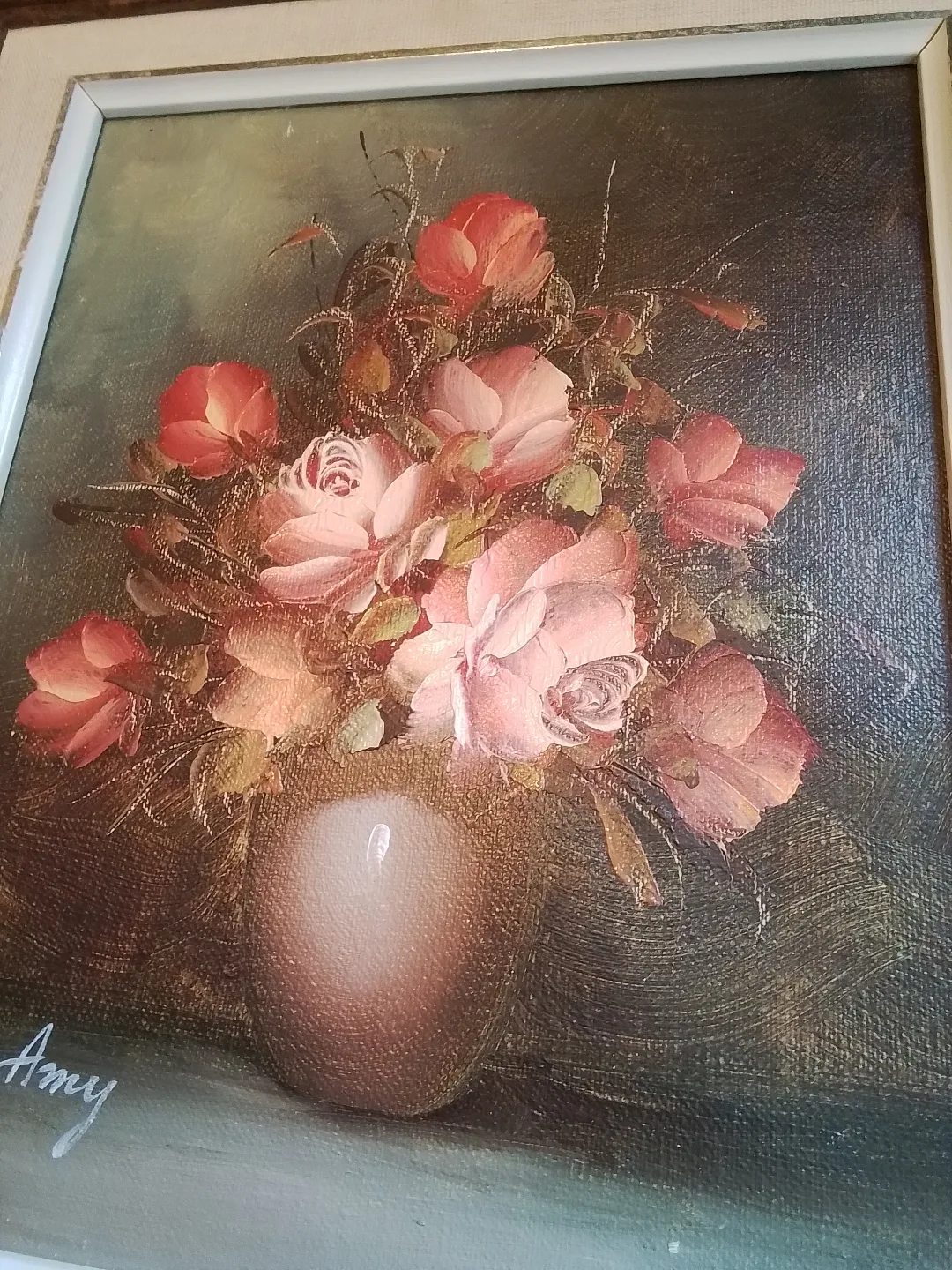 Vintage Framed Floral Painting by Amy image indicator(5)