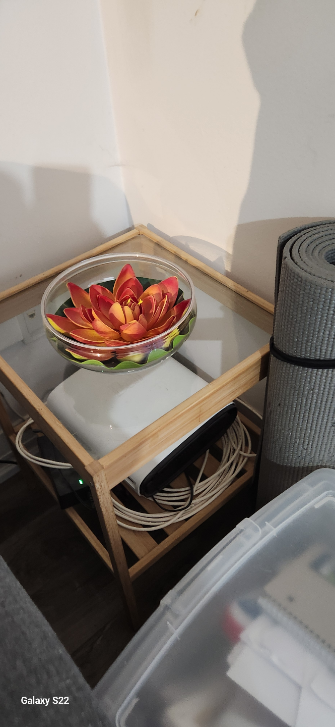 Glass Top Side Table with Storage