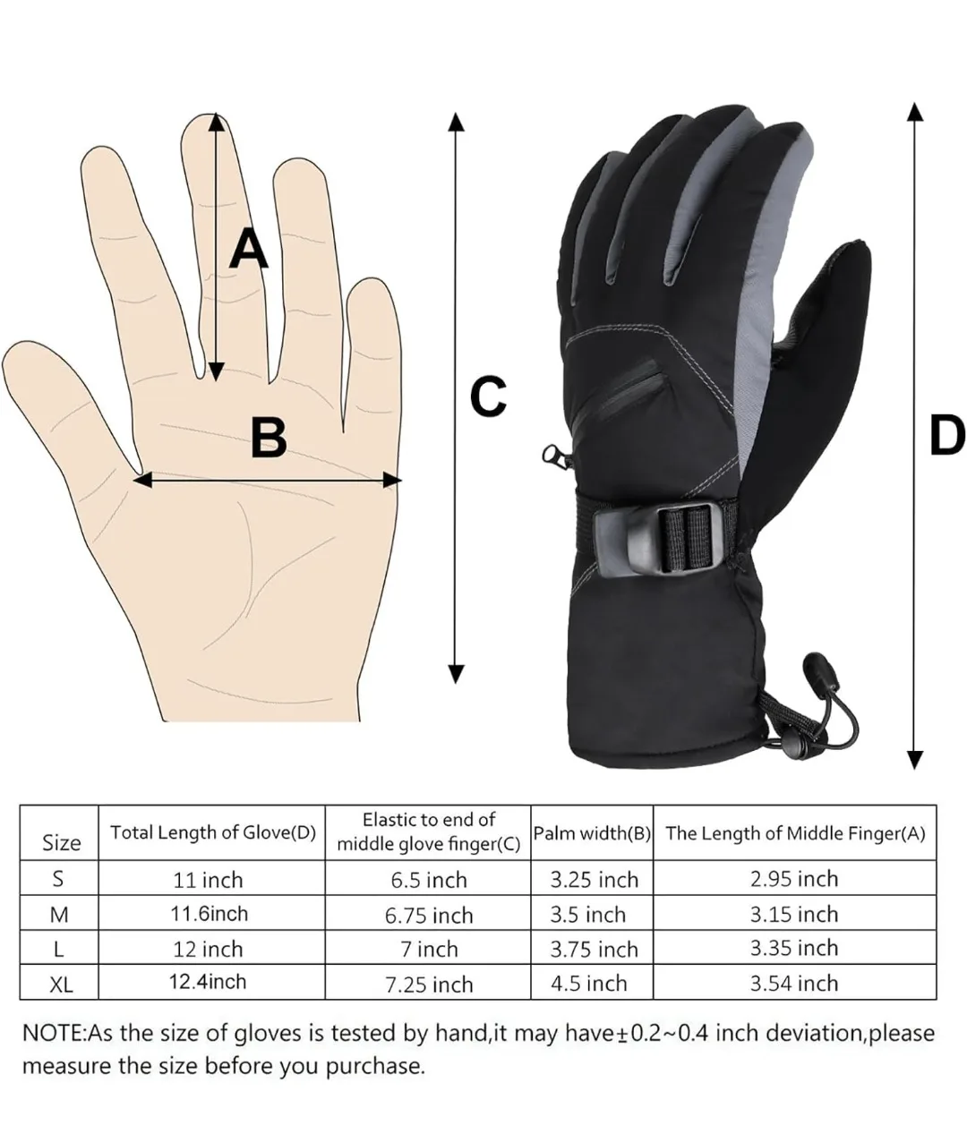 Waterproof Winter Gloves with Back Pocket thumbnail