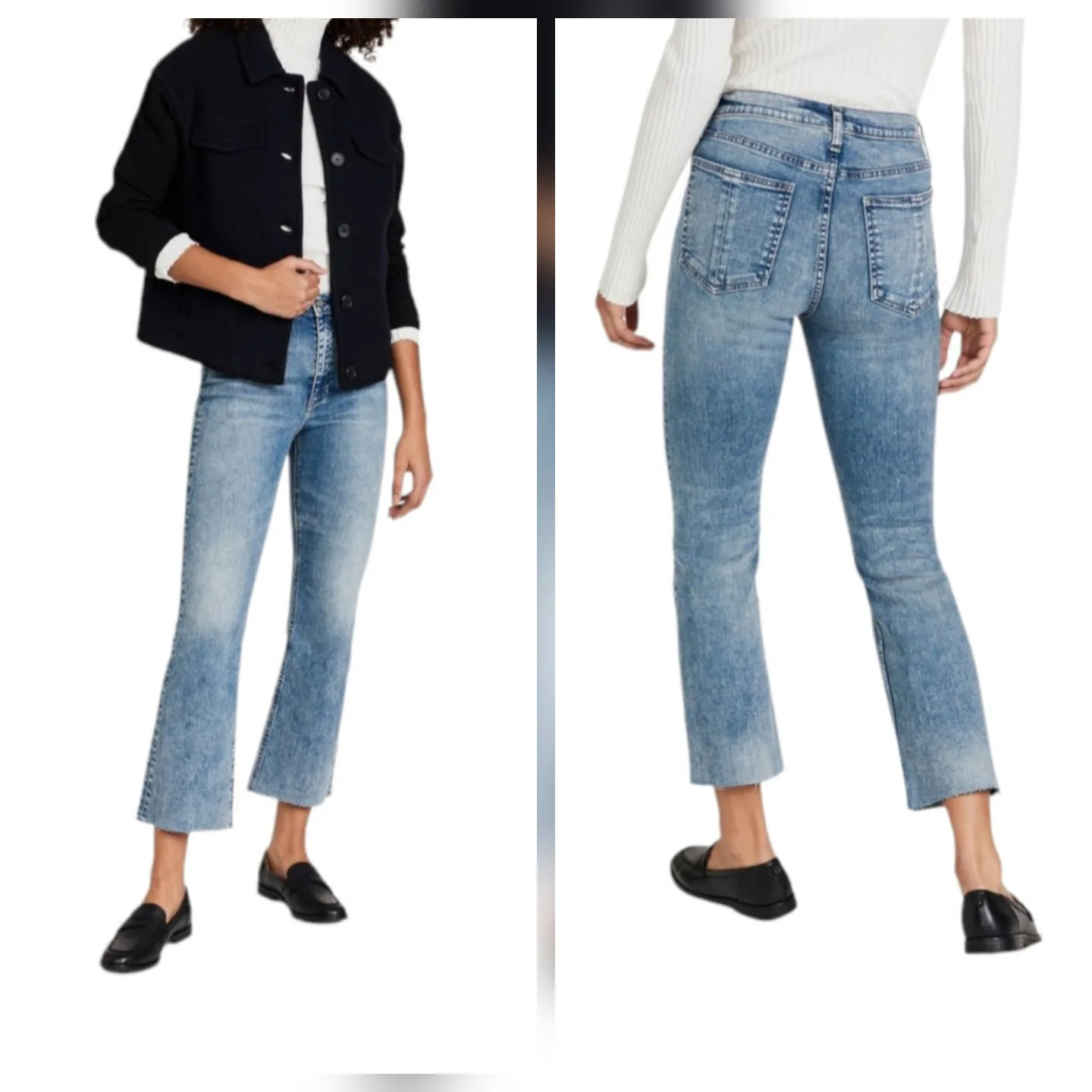 Rag & Bone Nina High-Rise Ankle Flare Jeans Size 26-28 image indicator(3)