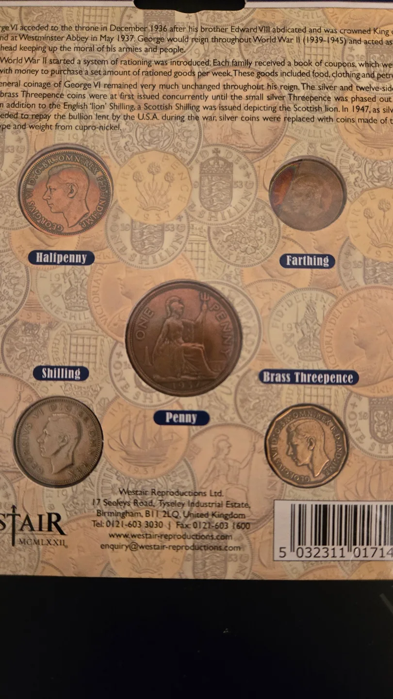 Original British Coins from George VI Reign (1936-1952) image indicator(4)