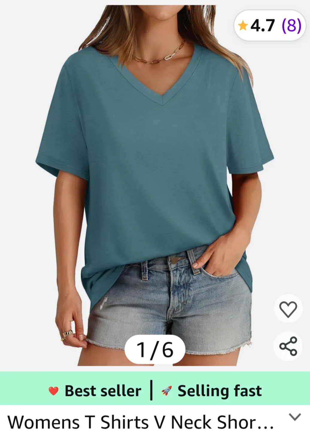 Women's V-Neck Short Sleeve T-Shirt thumbnail