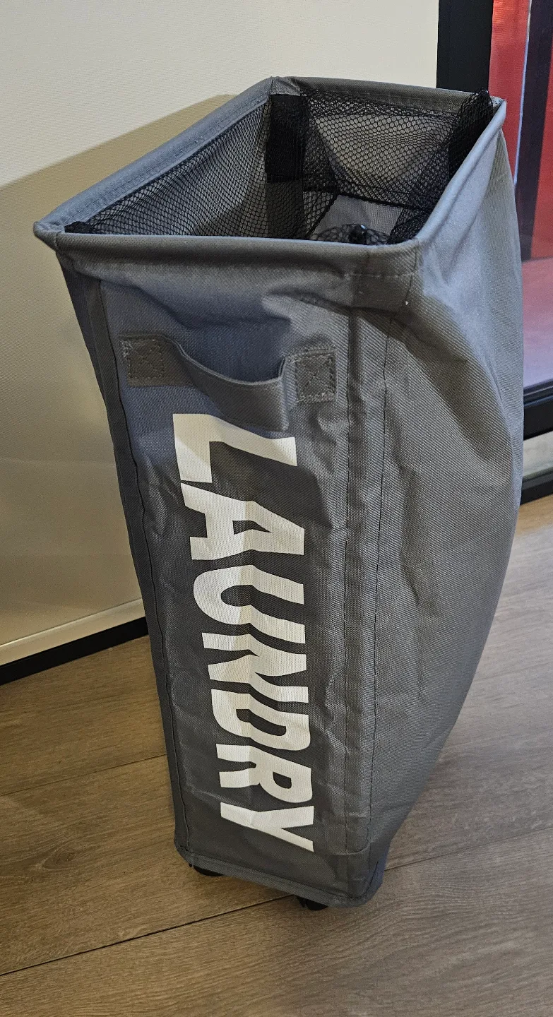 Grey Rolling Laundry Hamper image indicator(2)