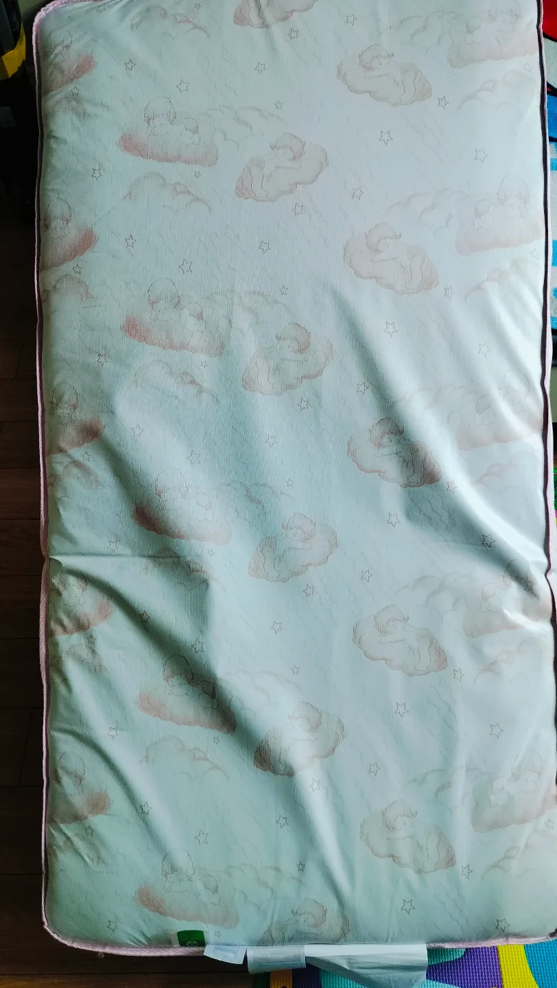 Baby Crib and Mattress Set - Grey Frame, Cloud Print Mattress image indicator(3)